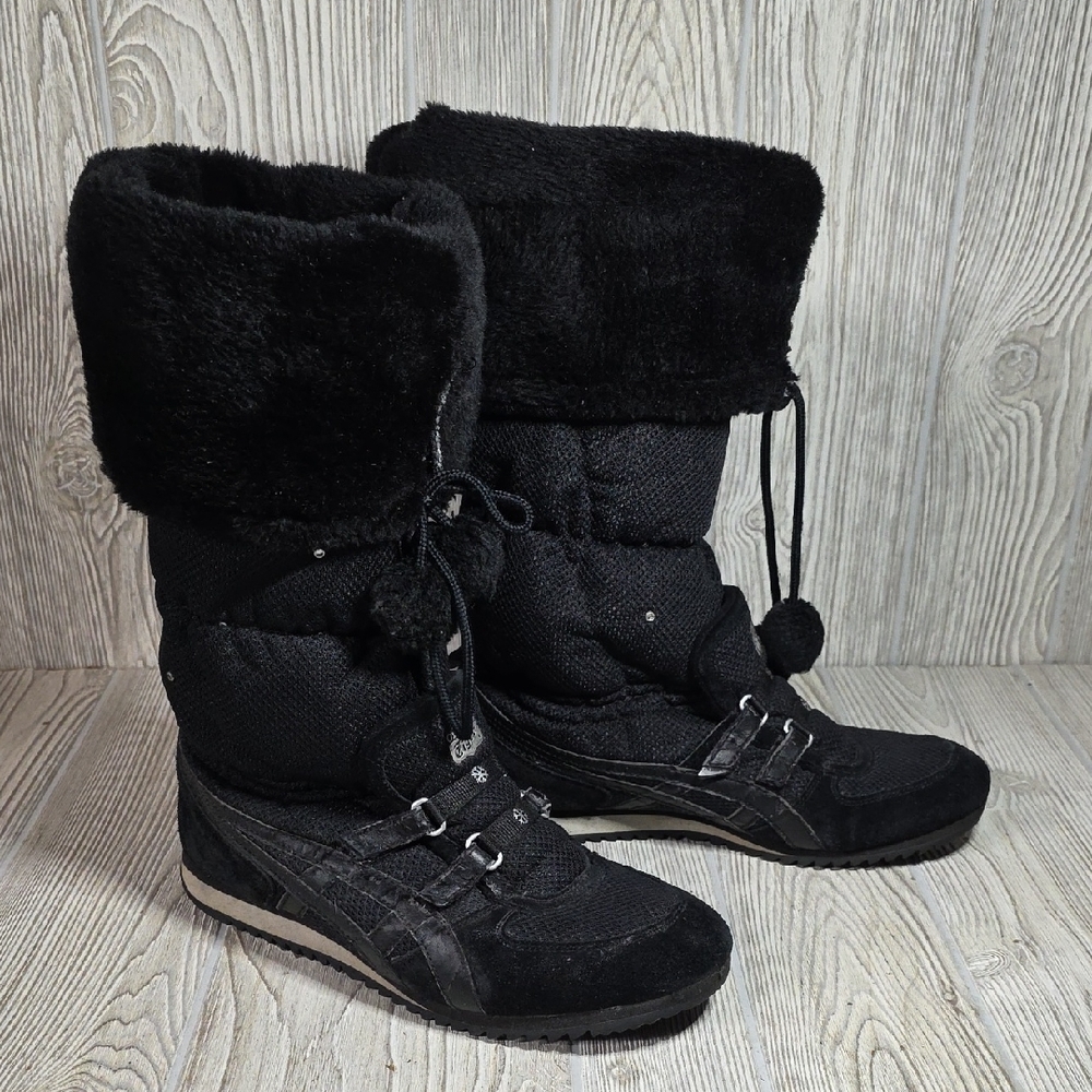 Onitsuka Tiger Snow Heaven Asics Black Winter Sneaker Boots Womens 10 Vintage